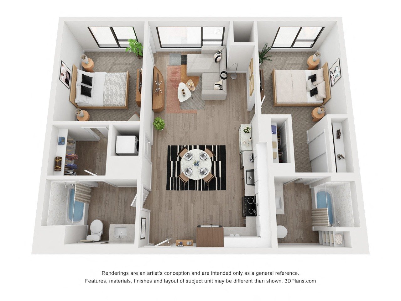 Two bedroom floor plan The Mansion_C6